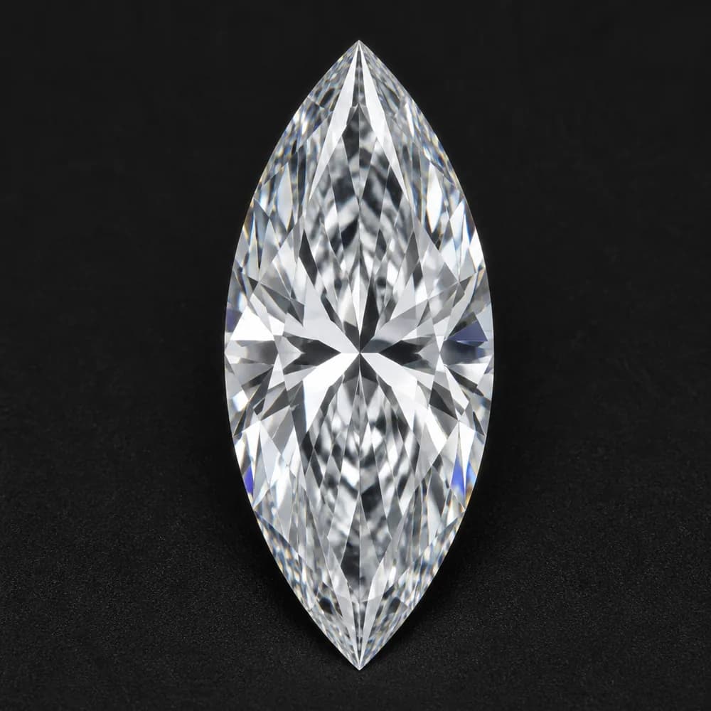 0.75ct marquise laboratory-grown diamond, viewed from above