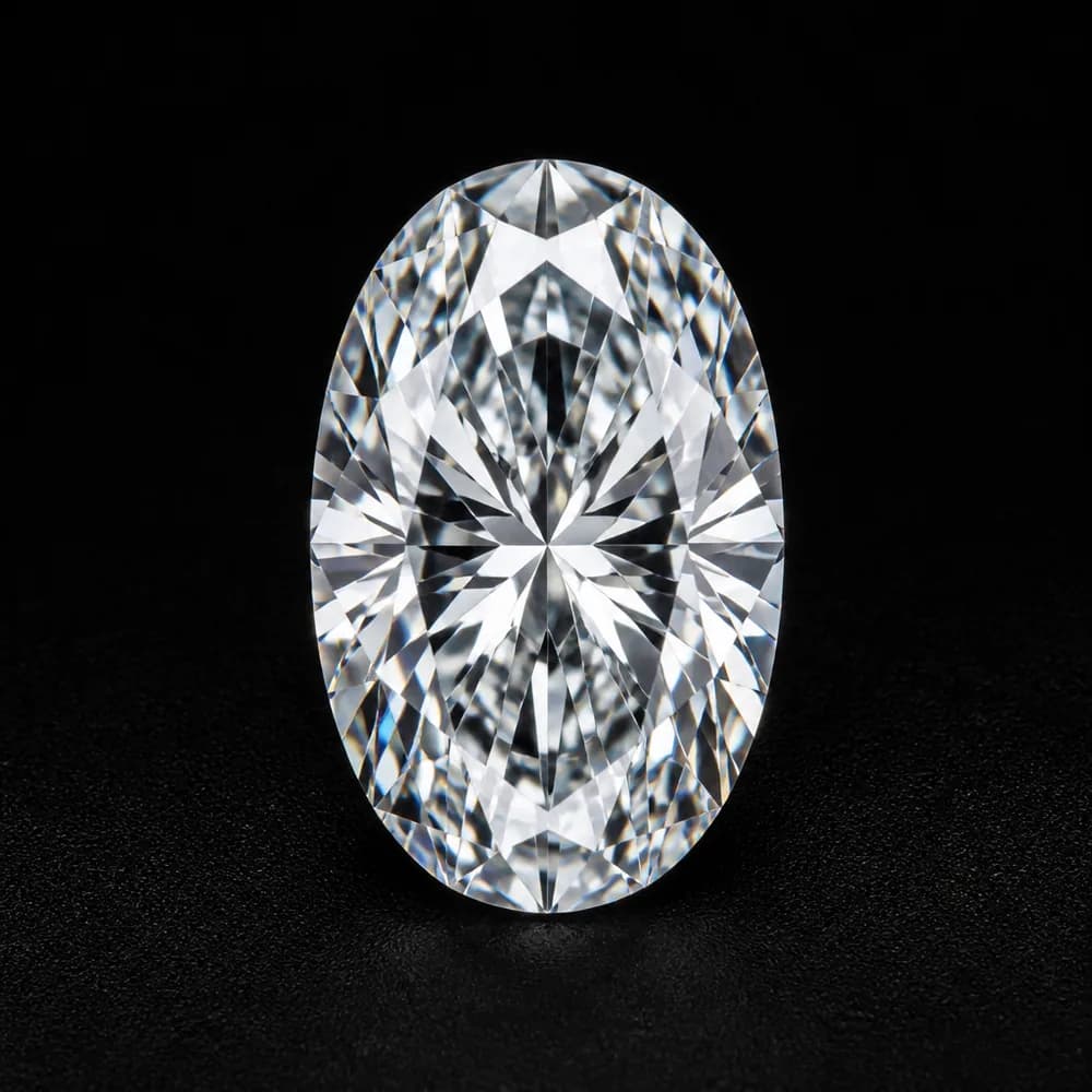 0.80ct oval laboratory-grown diamond, viewed from above