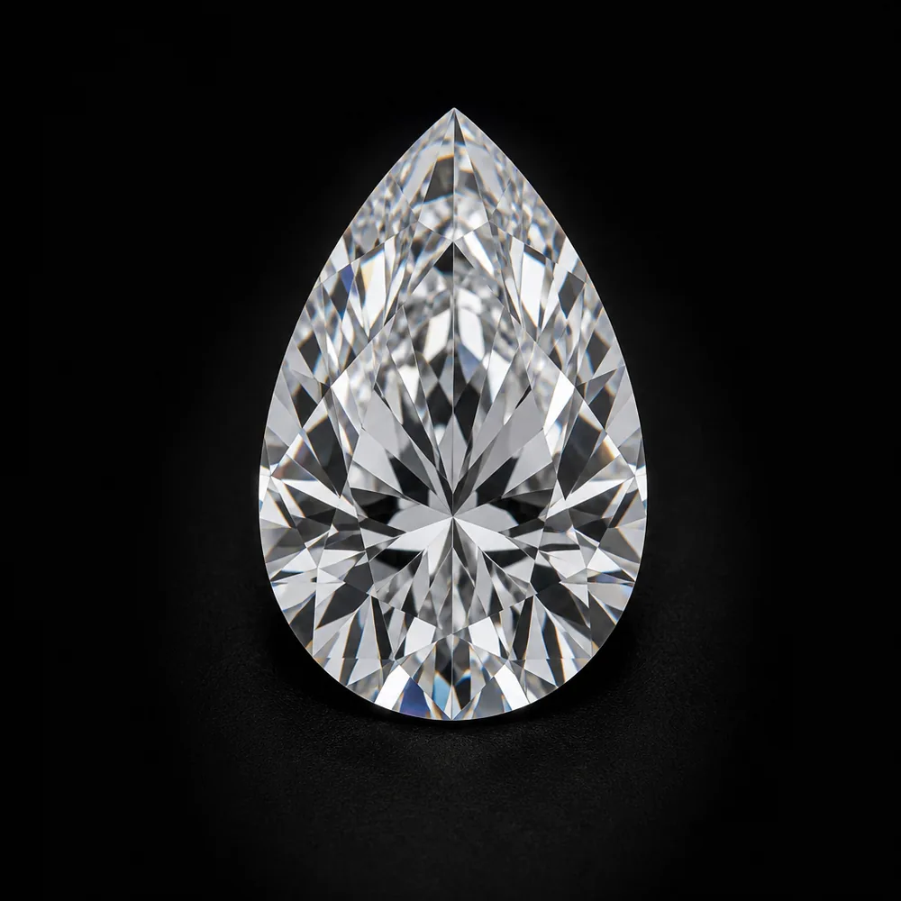 0.70ct pear laboratory-grown diamond, viewed from above