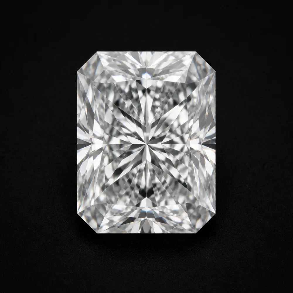 0.90ct radiant laboratory-grown diamond, viewed from above