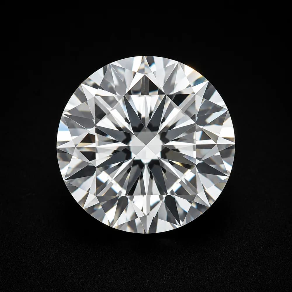 0.75ct round laboratory-grown diamond, viewed from above